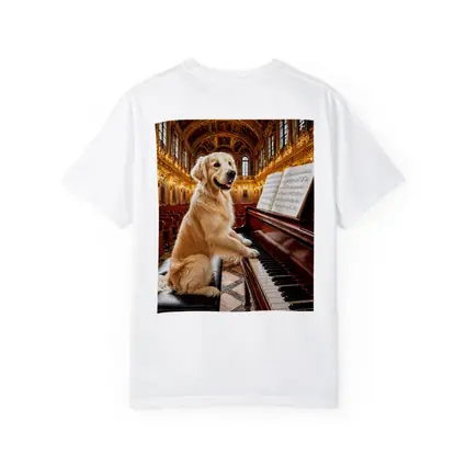 Golden Retriever Playing Piano Concert Hall