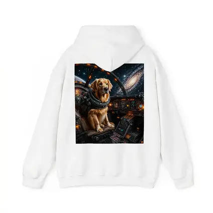 Golden Retriever Pilot In Space Cockpit