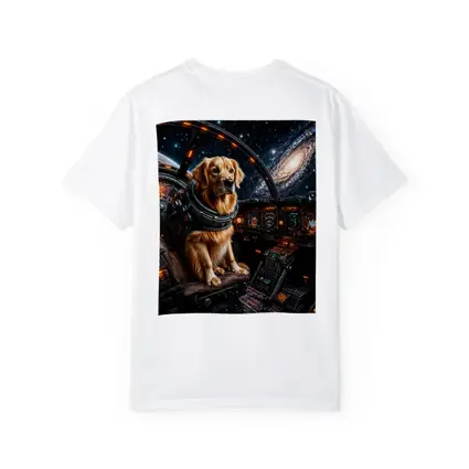 Golden Retriever Pilot In Space Cockpit