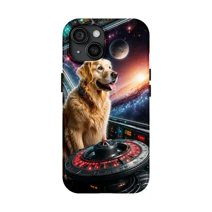 Golden Retriever Pilot In Galaxy Space