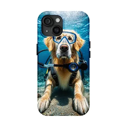 Golden Retriever Scuba Diving Underwater Coral