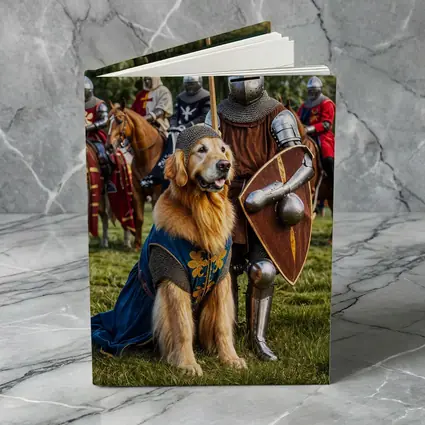 Golden Retriever Knight Medieval Tournament Scene