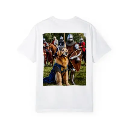 Golden Retriever Knight Medieval Tournament Scene