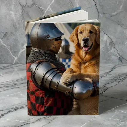 Golden Retriever Knight Medieval Tournament Scene