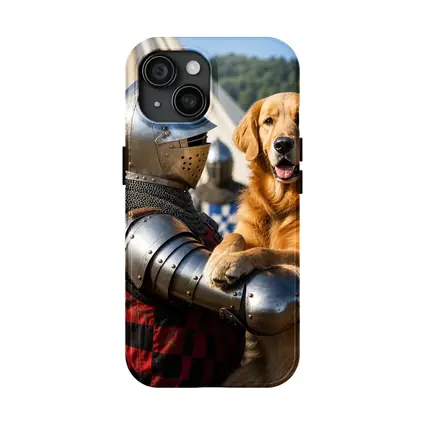 Golden Retriever Knight Medieval Tournament Scene