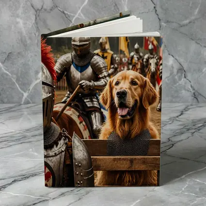 Golden Retriever Knight Medieval Tournament Battle