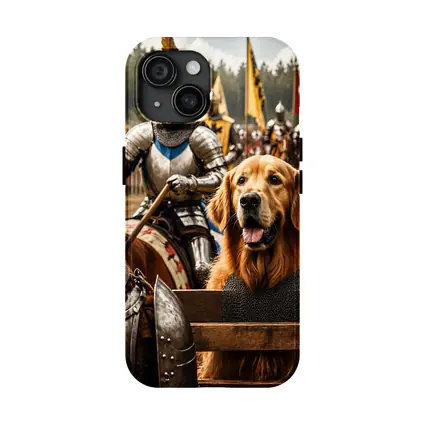 Golden Retriever Knight Medieval Tournament Battle