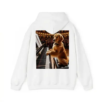 Golden Retriever Playing Piano Concert Hall