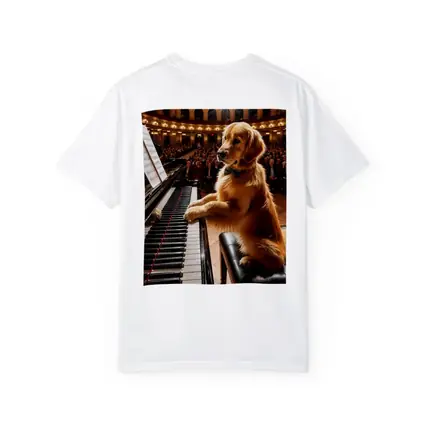 Golden Retriever Playing Piano Concert Hall