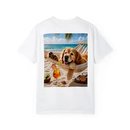 Golden Retriever Relaxing Beach Hammock Summer