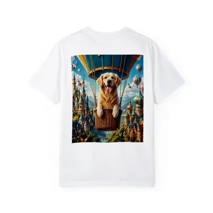 Golden Retriever Hot Air Balloon Fantasy Castle