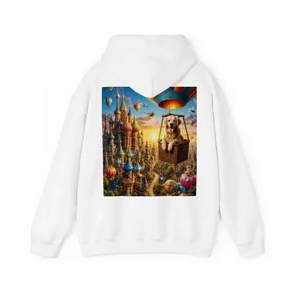 Golden Retriever Hot Air Balloon Fairytale City