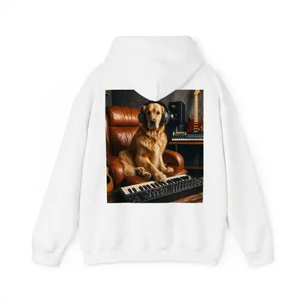 Golden Retriever DJ in Music Studio