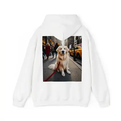 Golden Retriever Sitting on New York City Street