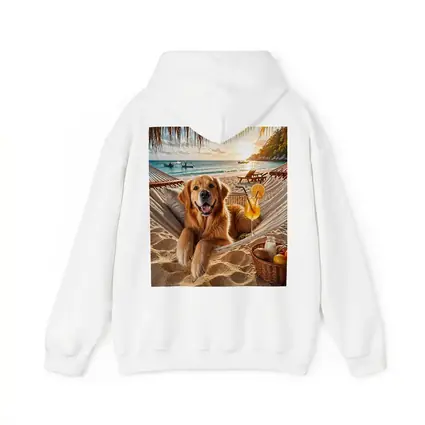 Golden Retriever Relaxing Beach Hammock Sunset