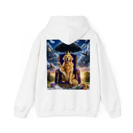 Golden Retriever Royal Throne Magical Sky Fantasy