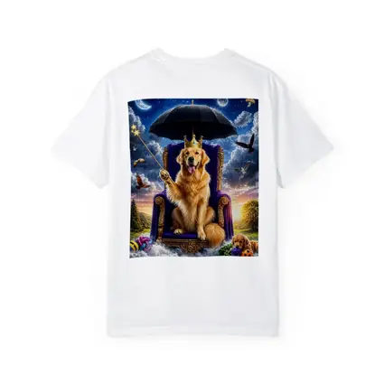 Golden Retriever Royal Throne Magical Sky Fantasy