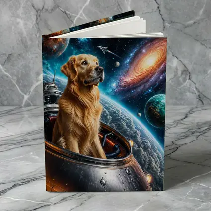 Golden Retriever Space Explorer Galaxy Adventure