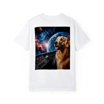 Golden Retriever Pilot Cockpit Space Galaxy