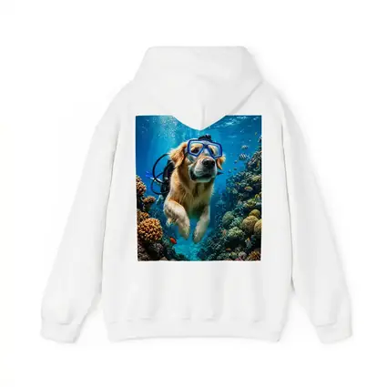 Golden Retriever Scuba Diving Coral Reef