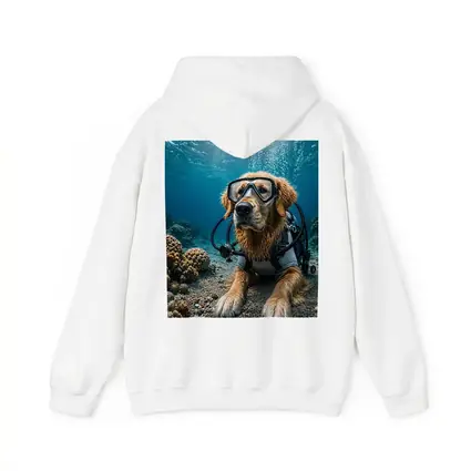 Golden Retriever Scuba Diver Underwater Coral Scene
