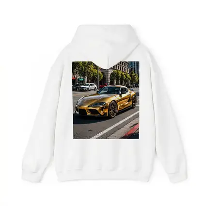 Gold Toyota Supra City Street Urban Setting