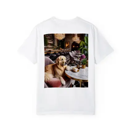 Golden Retriever Relaxing in Luxury Cafe