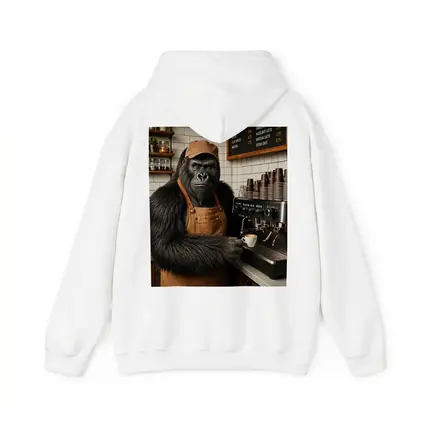 Gorilla Barista Serving Espresso In Cafe