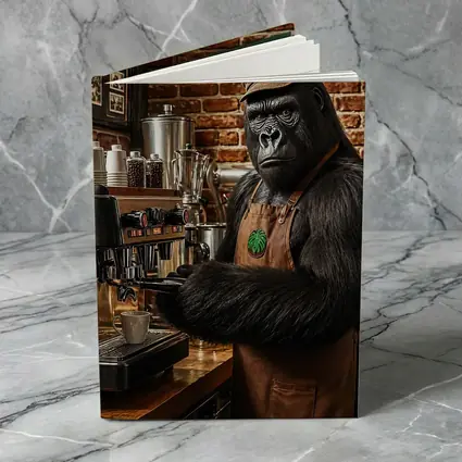 Gorilla Barista Working Espresso Machine Brick Cafe