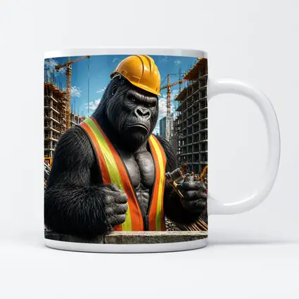 Gorilla Construction Worker Building Site Background