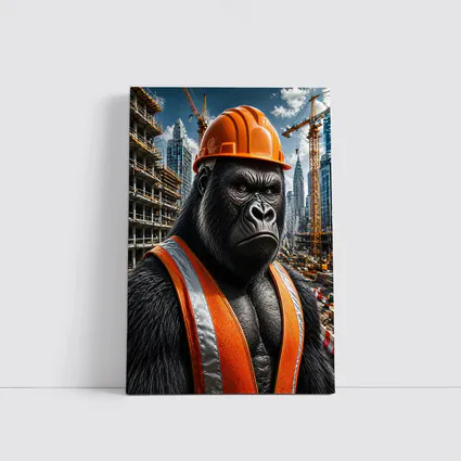 Gorilla Construction Worker City Building Site