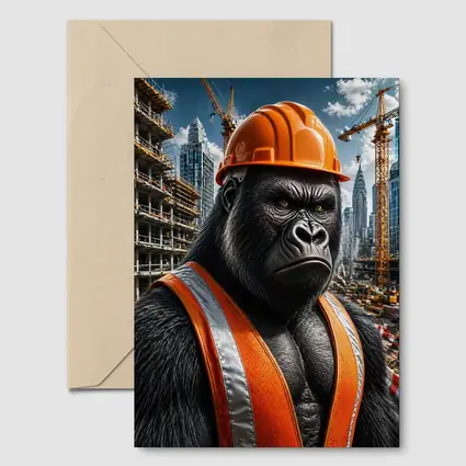 Gorilla Construction Worker City Building Site