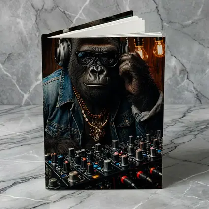 Gorilla DJ Wearing Sunglasses Gold Chain
