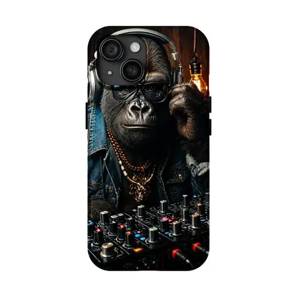 Gorilla DJ Wearing Sunglasses Gold Chain
