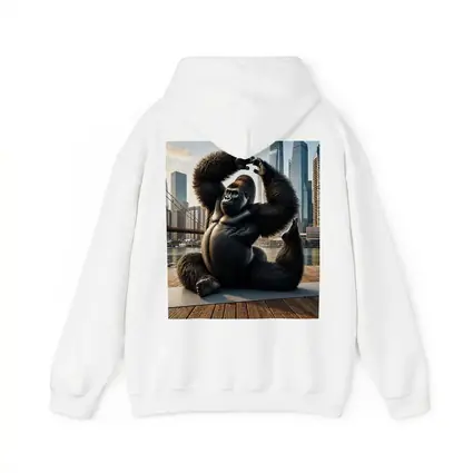 Gorilla Doing Yoga City Skyline