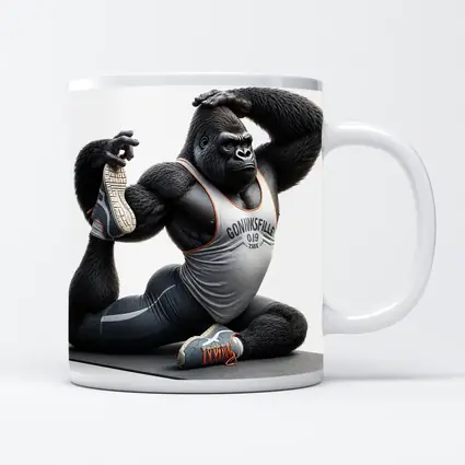 Gorilla Doing Yoga Stretch Fitness Art