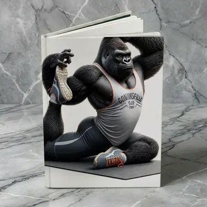 Gorilla Doing Yoga Stretch Fitness Art
