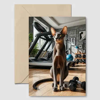Oriental Shorthair Cat in Home Gym