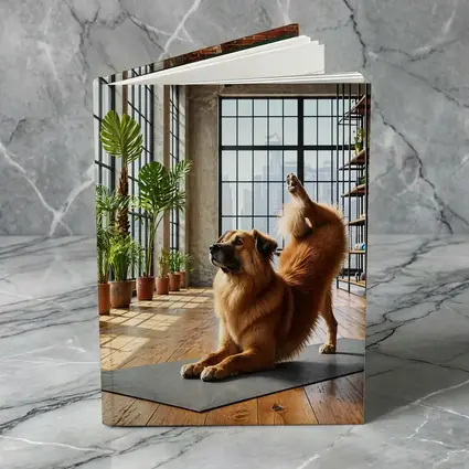 Leonberger Dog Doing Yoga Loft Studio