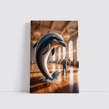 Dolphin Leaping In Grand Ballroom Dance Hall