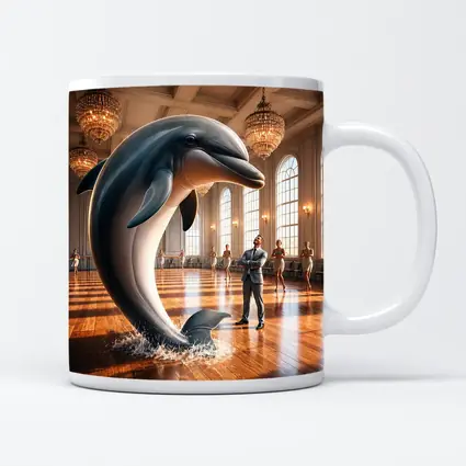 Dolphin Leaping In Grand Ballroom Dance Hall
