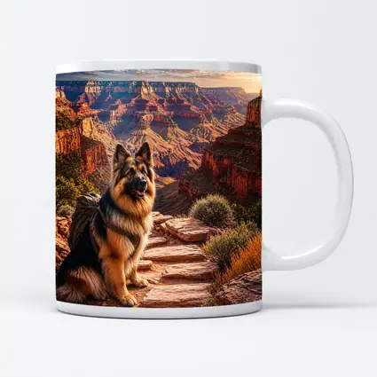 German Shepherd Dog at Grand Canyon Sunset