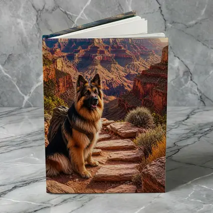 German Shepherd Dog at Grand Canyon Sunset