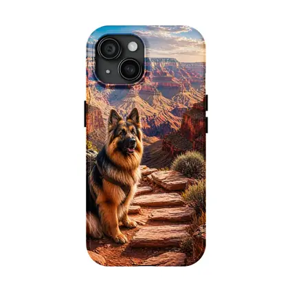 German Shepherd Dog at Grand Canyon Sunset