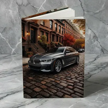 BMW Seven Series Gray Cobblestone Street Scene
