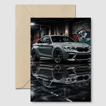 BMW M2 Gray Coupe Urban Garage Setting