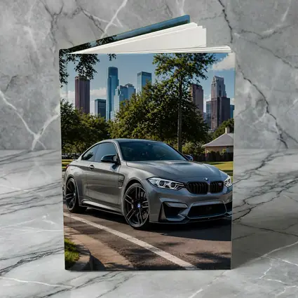 BMW M4 Gray Coupe City Skyline