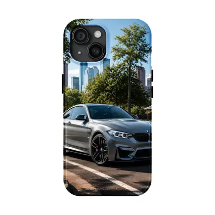 BMW M4 Gray Coupe City Skyline