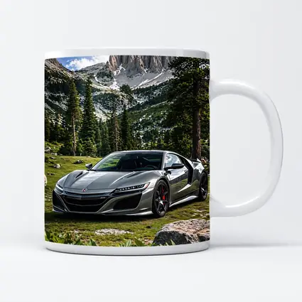 Honda NSX Silver Supercar Mountain Forest