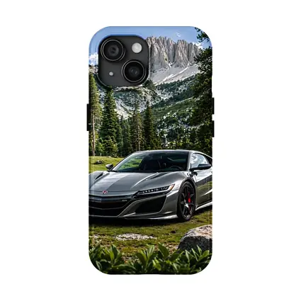 Honda NSX Silver Supercar Mountain Forest
